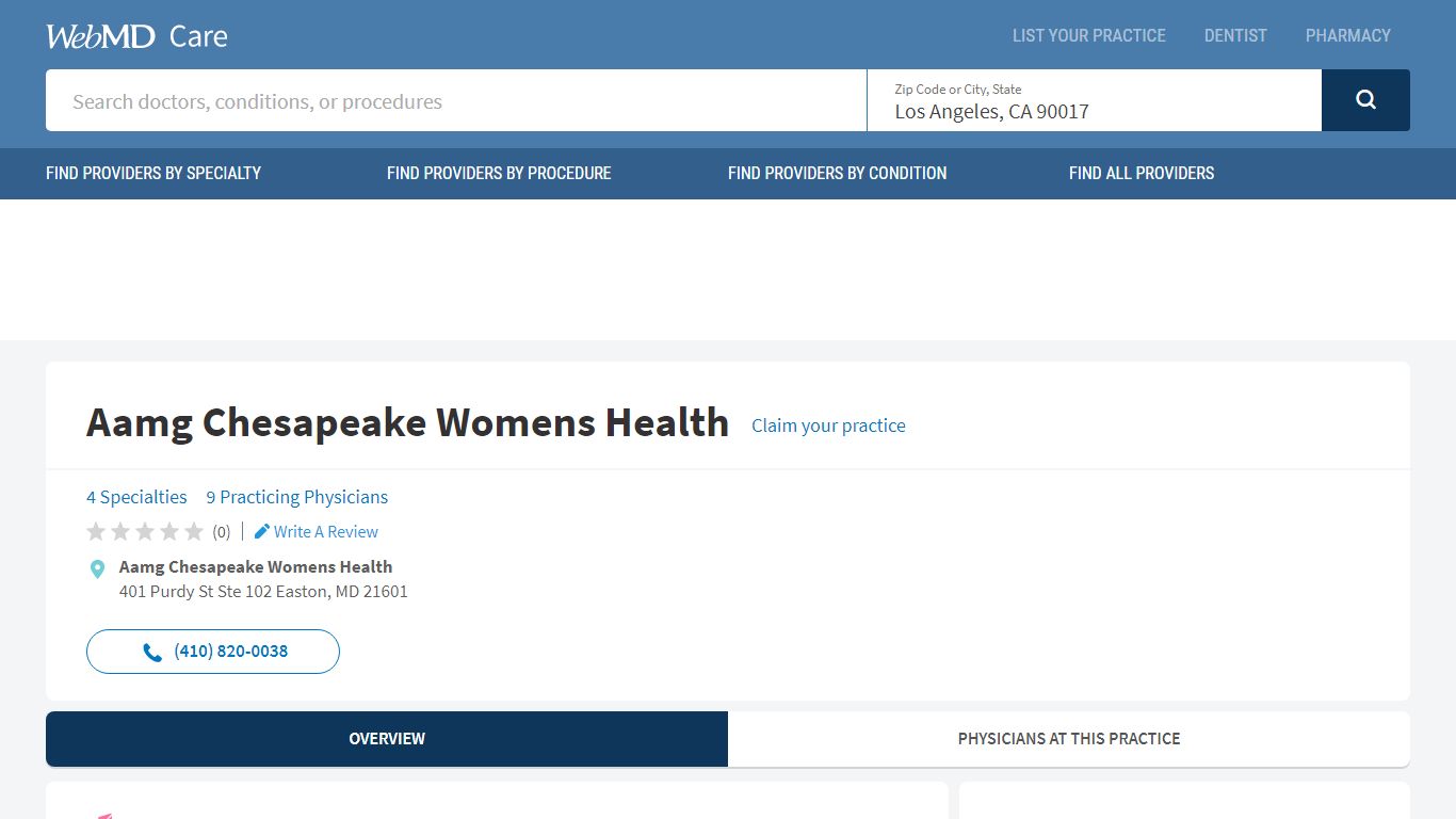 Chesapeake Womens Health in Easton, MD - doctor.webmd.com