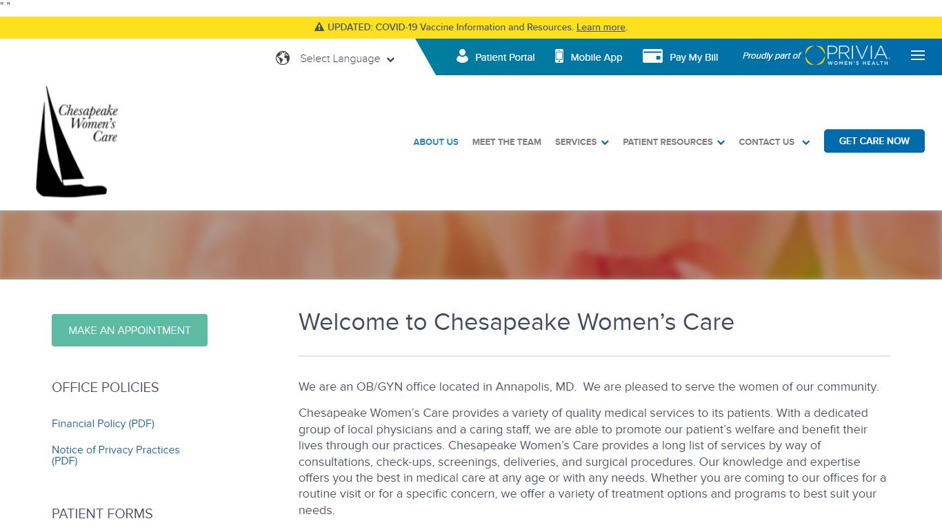 About Us - Gynecologists in Annapolis, Maryland - Chesapeake Women's Care